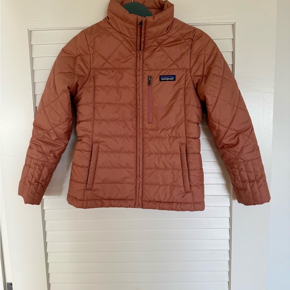 Patagonia Kids Quilted Rust-Orange Puffer Jacket